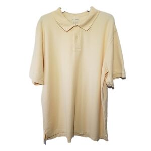 LL Bean Polo Golf Shirt Short Sleeve Yellow Sz XL Tall